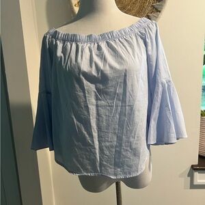 Forever 21 Light Blue Off-Shoulder Blouse